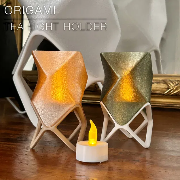 GIÁ ĐỠ NẾN TEA LIGHT KIỂU ORIGAMI | Giá Đỡ Nến Trà - Image 1