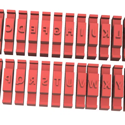 Bộ khuôn dập chữ và số kèm gá cho đất sét