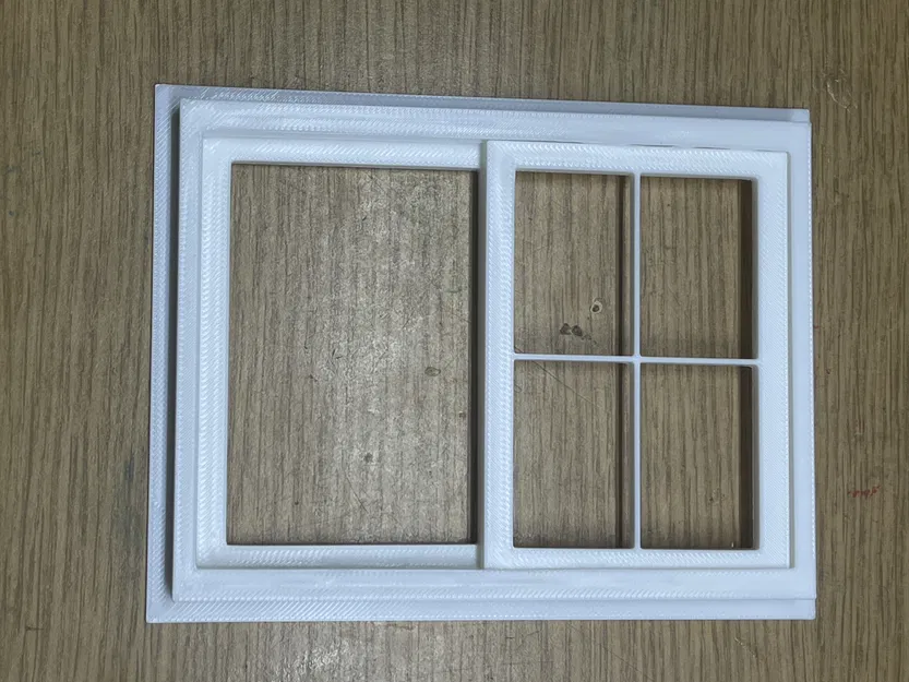 Cửa sổ nhà búp bê 2 cánh, 3' x 4', Tỉ lệ 1:12, Cánh có thể di chuyển - Image 1