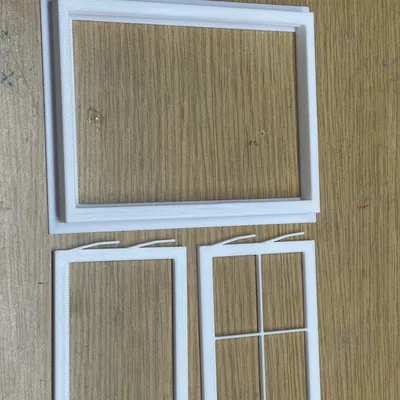 Cửa sổ nhà búp bê 2 cánh, 3' x 4', Tỉ lệ 1:12, Cánh có thể di chuyển