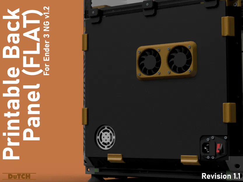 Bảng điều khiển phía sau phẳng có thể in cho Ender 3 NG v1.2 (Phiên bản 1.1) - Image 1