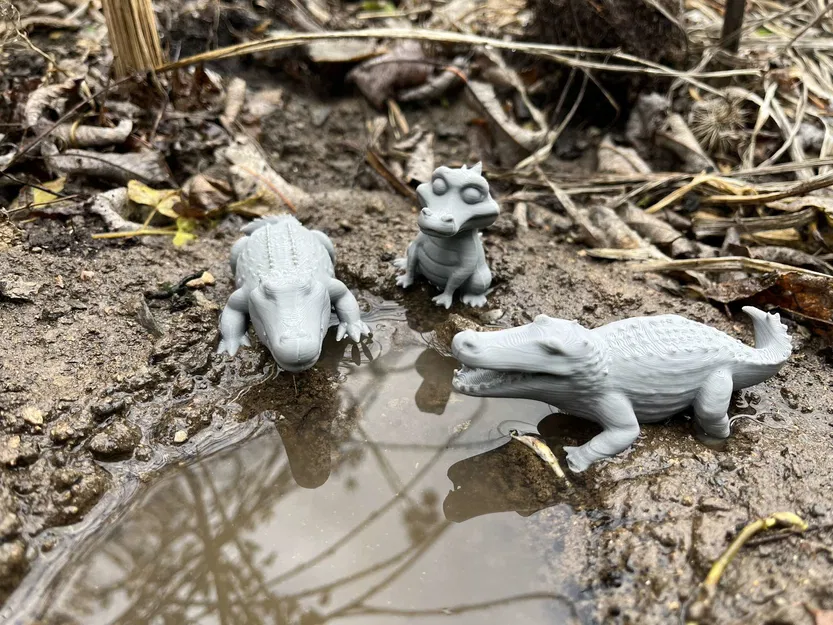 Mô hình Gia đình Cá Sấu Châu Phi Dễ Thương - Image 2