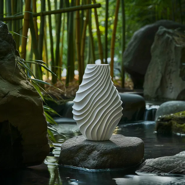 Chậu Hoa Sóng Zen - Hòa Quyện Thiên Nhiên và Thiết Kế Tinh Tế - Image 1