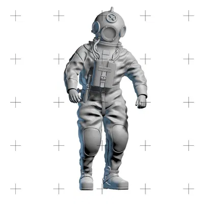 Tượng Thợ Lặn 3D