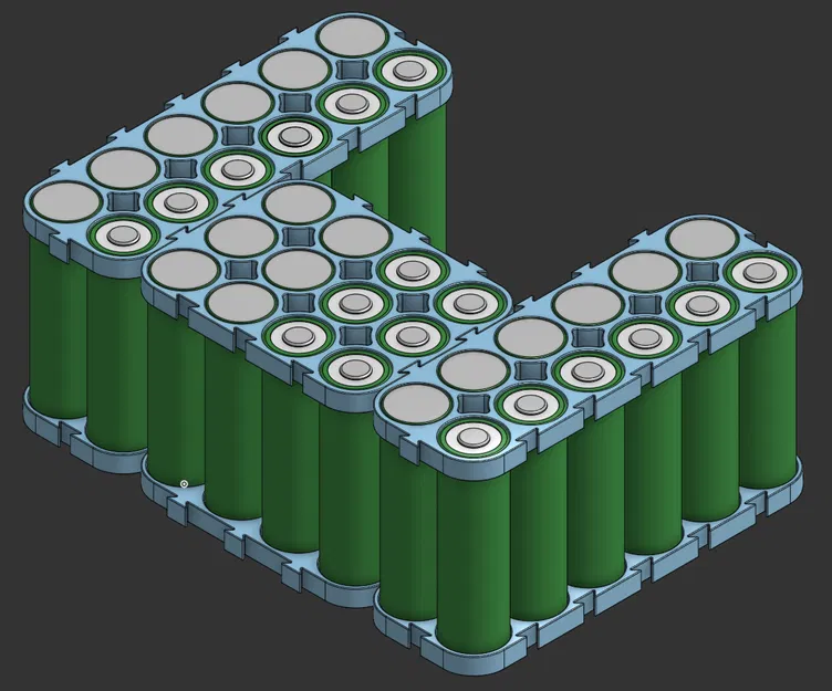 Khay Đựng Pin 18650 Cho Bộ Pin DIY – Có Chốt Chặn Pin và Phiên Bản Đầu Nối, Nhẹ, Dễ In - Image 4