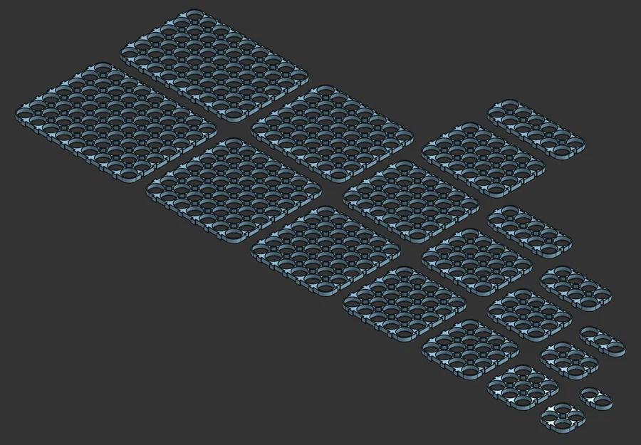 Khay Đựng Pin 18650 Cho Bộ Pin DIY – Có Chốt Chặn Pin và Phiên Bản Đầu Nối, Nhẹ, Dễ In - Image 6