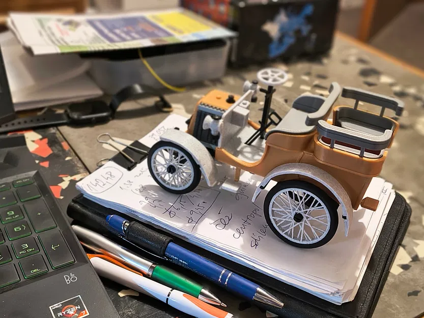 Kit card Renault C - Mô hình xe cổ 1902 - Image 12