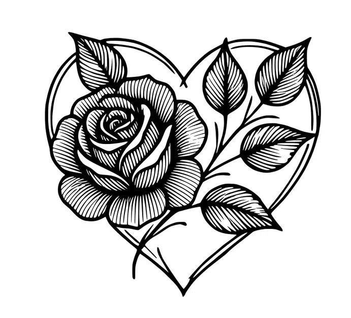 Khuôn In 3D Trái Tim Hoa Hồng Rose Hearts - Image 1