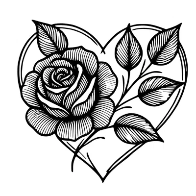 Khuôn In 3D Trái Tim Hoa Hồng Rose Hearts