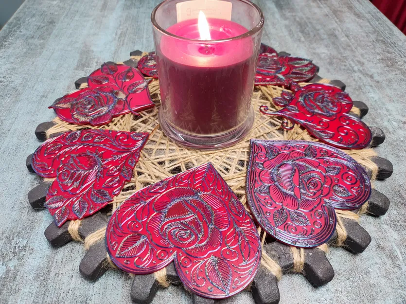 Khuôn In 3D Trái Tim Hoa Hồng Rose Hearts - Image 2