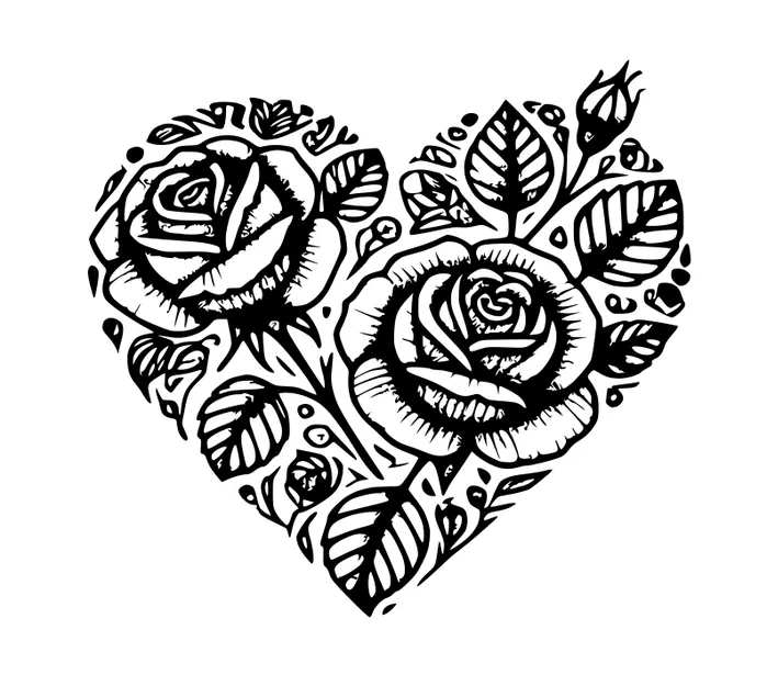 Khuôn In 3D Trái Tim Hoa Hồng Rose Hearts - Image 5