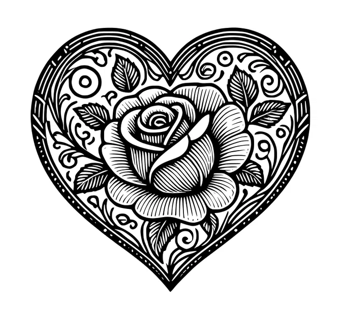 Khuôn In 3D Trái Tim Hoa Hồng Rose Hearts - Image 8