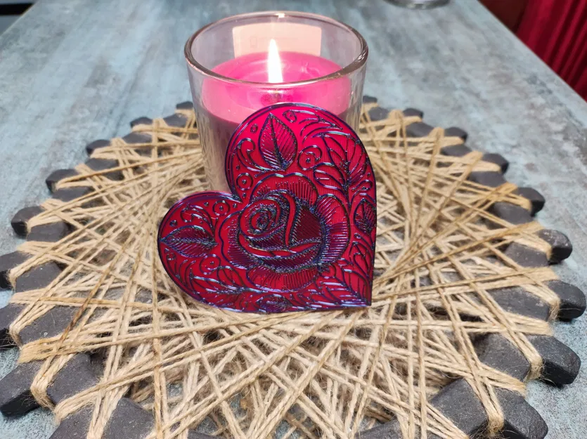 Khuôn In 3D Trái Tim Hoa Hồng Rose Hearts - Image 11