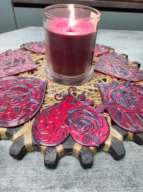 Khuôn In 3D Trái Tim Hoa Hồng Rose Hearts - Image 12