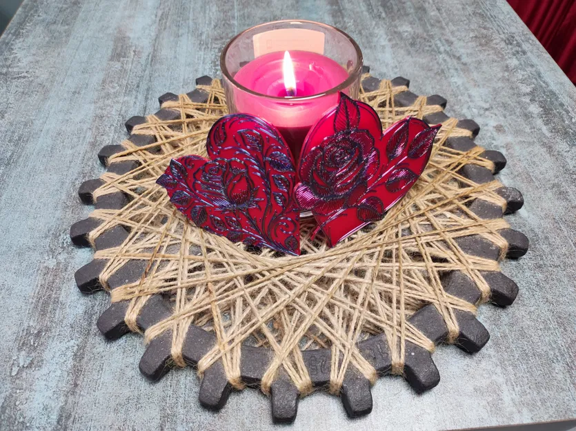 Khuôn In 3D Trái Tim Hoa Hồng Rose Hearts - Image 13