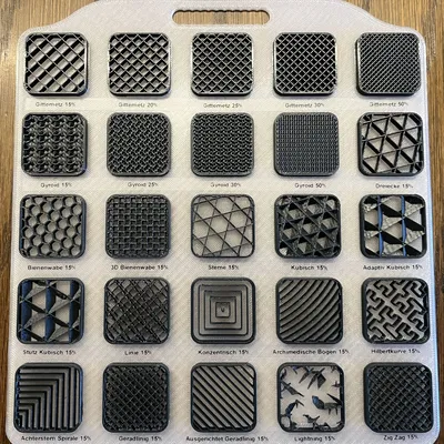 Tấm Mẫu - Họa tiết Ruột Infill Prusa