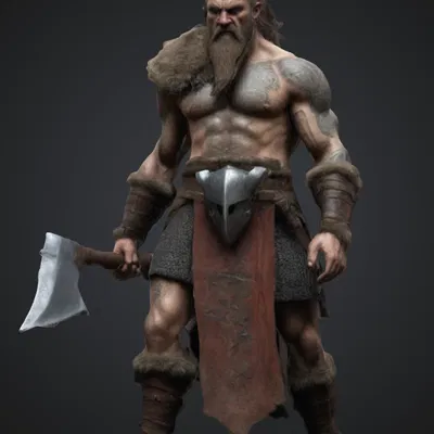 Mô Hình Viking Cổ Đại Cầm Rìu