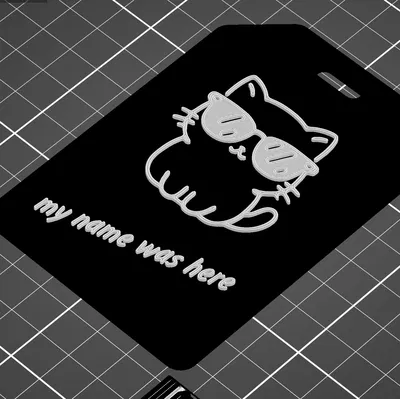 Thẻ hành lý hình Mèo Đeo Kính Râm