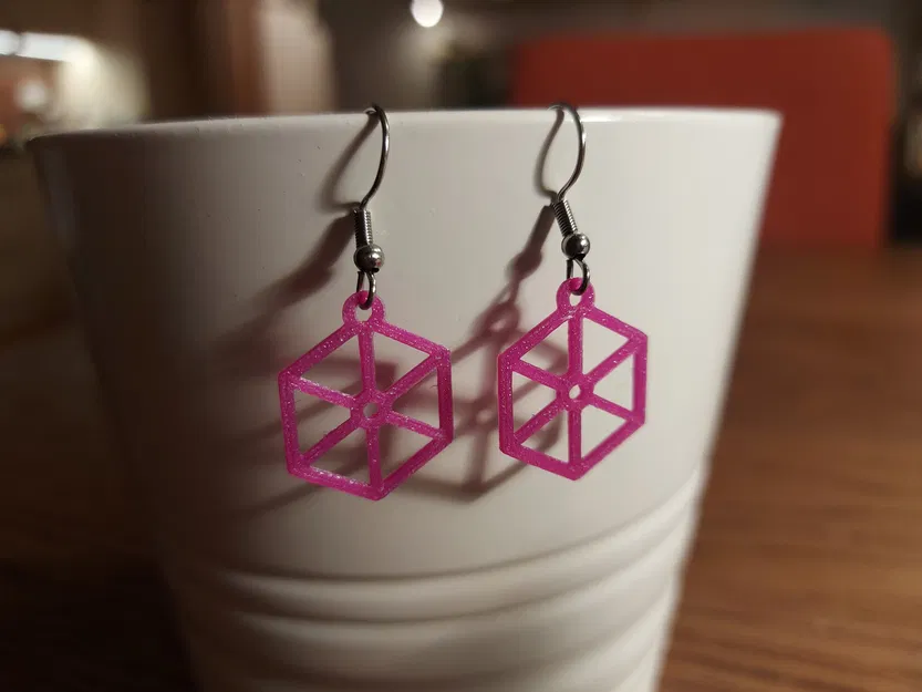 Bông tai lục giác (Hexagonal earrings) - Image 1