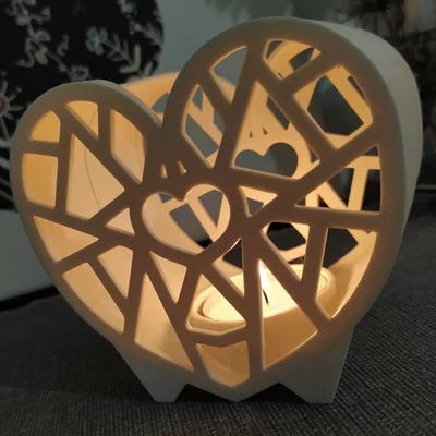 Chân nến tealight hình tim Valentine V2