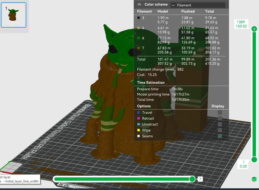 Grogu (Baby Yoda) Bambu Colour - Tô màu in bằng Bambu Slicer - Image 2