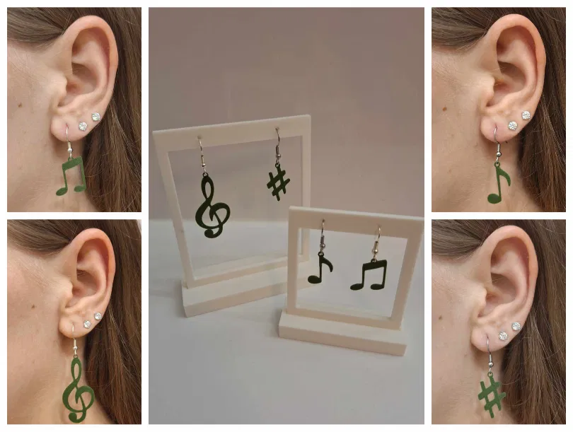 Trang sức âm nhạc: Bộ bông tai ký hiệu nốt nhạc - Image 2