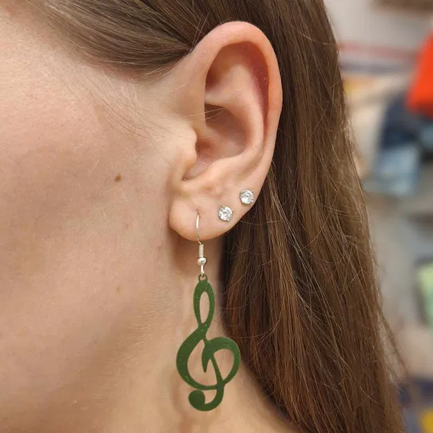 Trang sức âm nhạc: Bộ bông tai ký hiệu nốt nhạc - Image 3