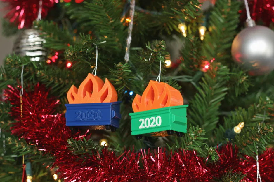 Móc Treo “Multi-color 2020 Dumpster Fire Ornament” (In Nhiều Màu) - Image 2
