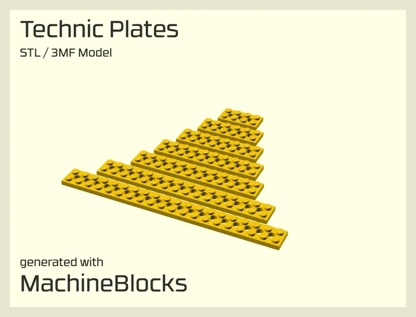 Long Technic Plates - Trình tạo STL - tương thích LEGO - Image 1