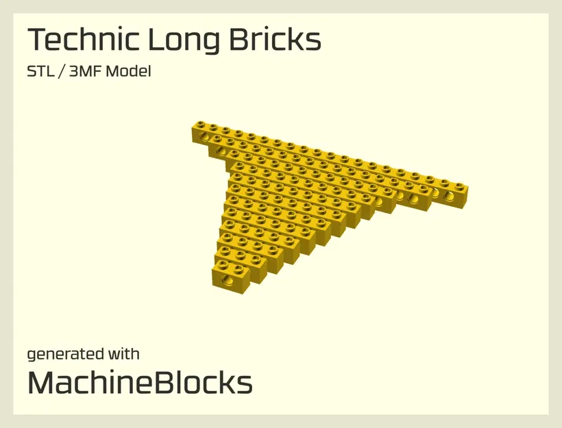 Gạch Technic Dài - Trình tạo STL - Tương thích LEGO - Image 1