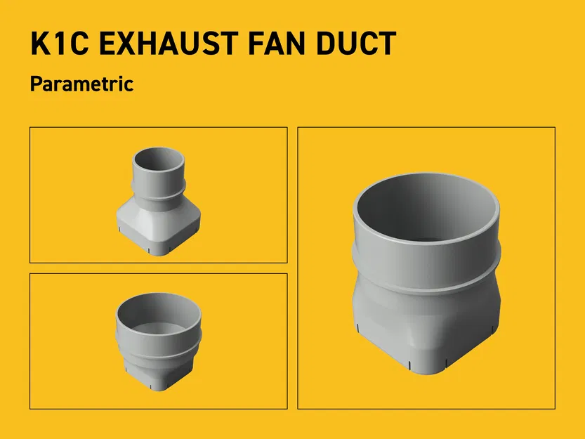 Ống Dẫn Khí Thải Quạt Xả Parametric cho Creality K1C - Image 1