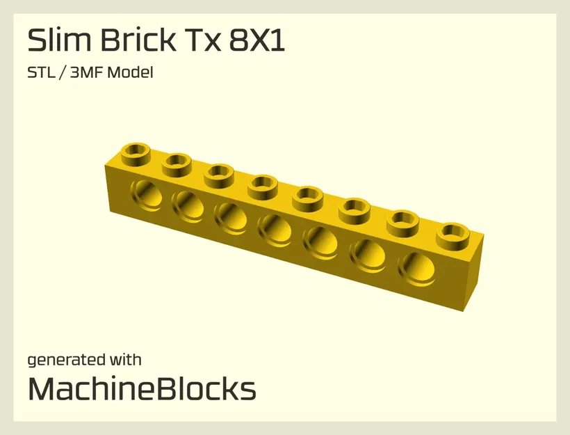 Slim Technic Brick - STL Generator - Tương thích LEGO - Image 1