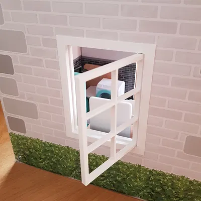 Cửa sổ và cửa ra ban công cho nhà búp bê Lidl Playtive Dollhouse XXL