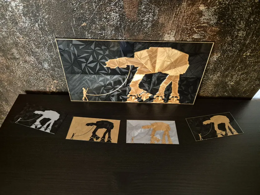 Rey đi dạo cùng AT - Star Wars Wall Art Wall Art - Image 1