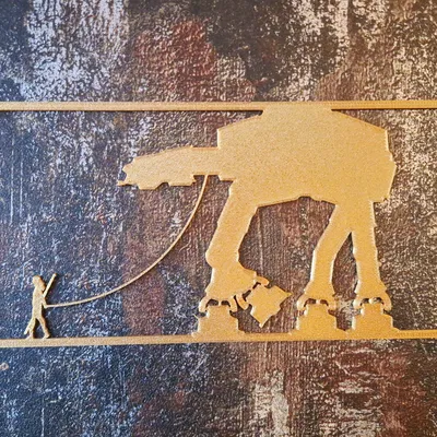 Rey đi dạo cùng AT - Star Wars Wall Art Wall Art