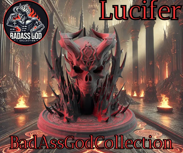 Đầu Lâu Lucifer (Lucifer Skull / Luzifer Schädel) kèm bệ đỡ - Image 1