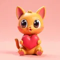 Mèo Valentine ôm trái tim - Thumbnail 1