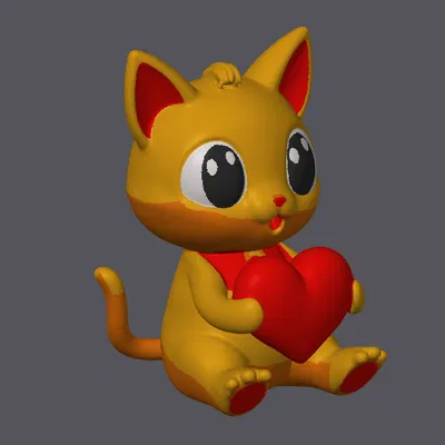 Mèo Valentine ôm trái tim