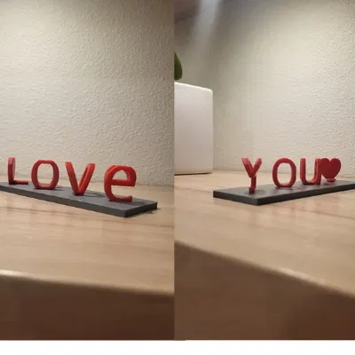 Bảng tên đôi Valentine (Love, You)