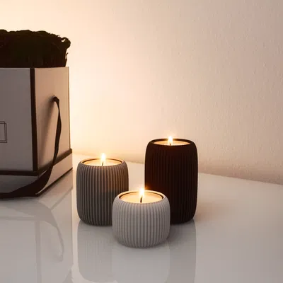 Đế nến Tealight (Tealight Holder) gân sọc tối giản