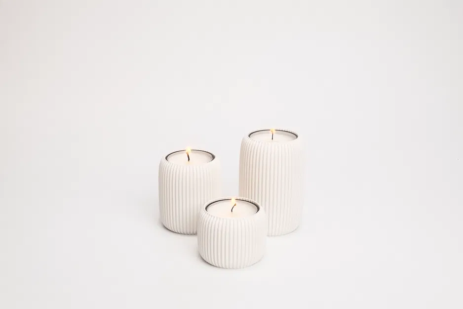 Đế nến Tealight (Tealight Holder) gân sọc tối giản - Image 4