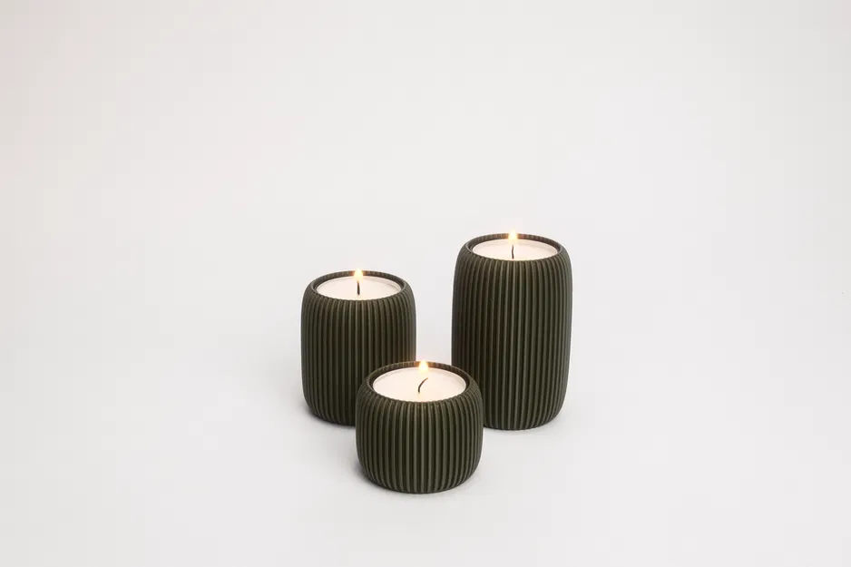 Đế nến Tealight (Tealight Holder) gân sọc tối giản - Image 5