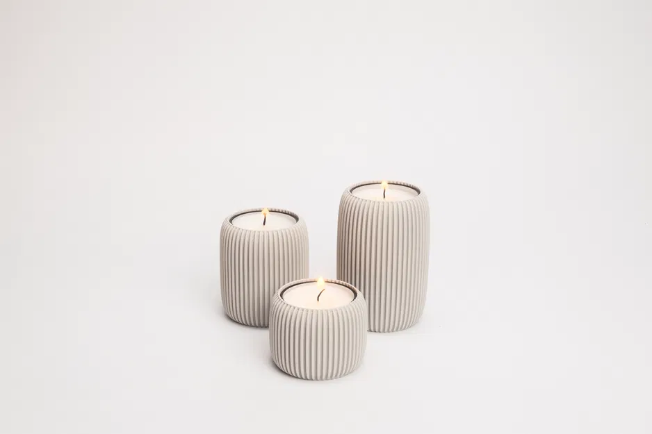 Đế nến Tealight (Tealight Holder) gân sọc tối giản - Image 7