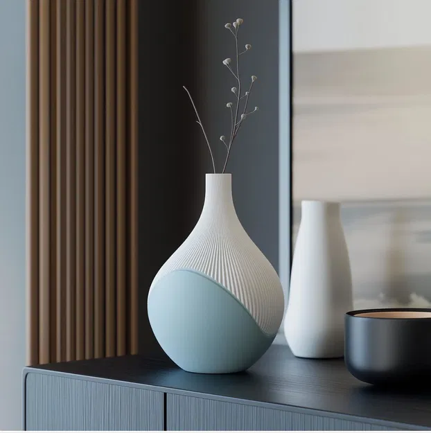 Harmony Vase – Bình hoa decor hai tông màu tối giản, hiện đại - Image 1