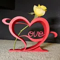 Trưng Bày Hoa Hồng 1 Cành Ngày Valentine (Valentines Day Love Single Stem Rose Flower Display) - Thumbnail 1