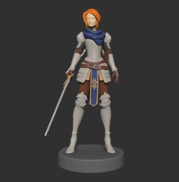 Nữ Hiệp Sĩ – Miniature 3D In Được | Chiến Binh Fantasy cho RPG & Tabletop - Image 1