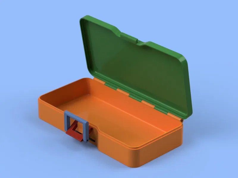 Hộp nắp bản lề & kẹp khóa | FUSION 360 file - Image 1