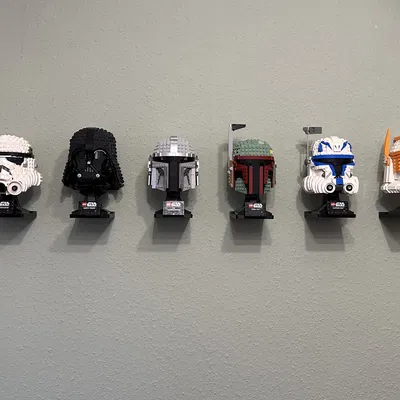 Bộ mount treo tường/Skadis cho LEGO Star Wars Helmets, kèm đồ canh lắp