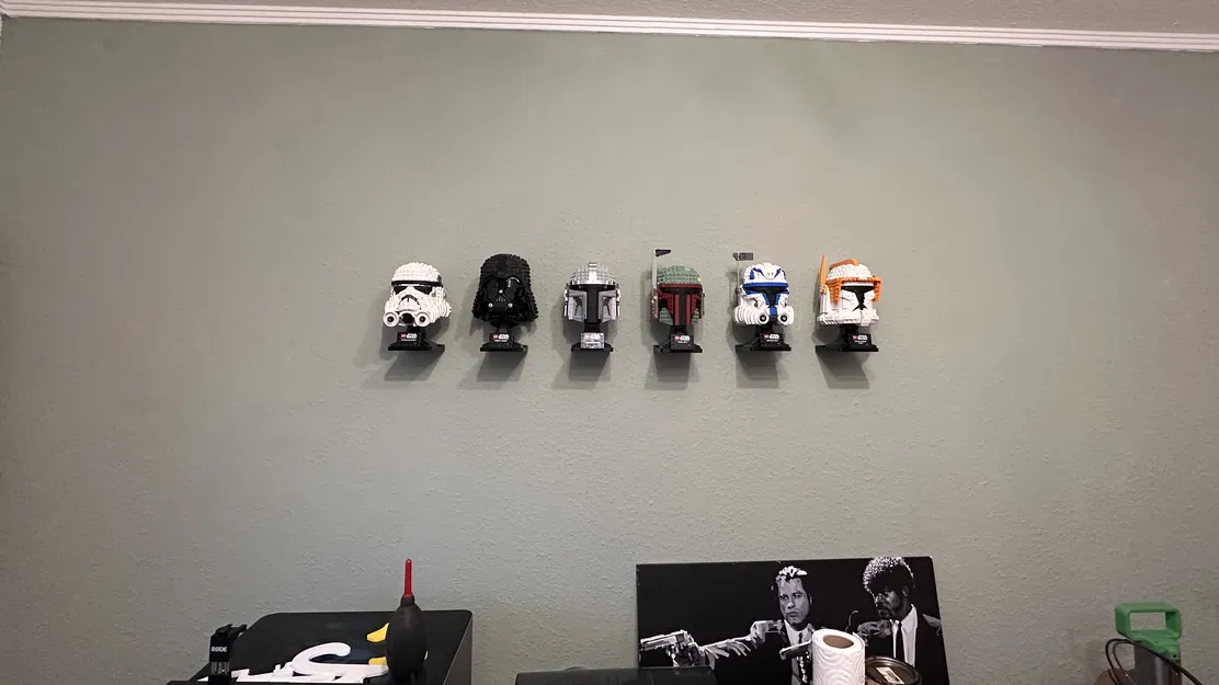 Bộ mount treo tường/Skadis cho LEGO Star Wars Helmets, kèm đồ canh lắp - Image 2