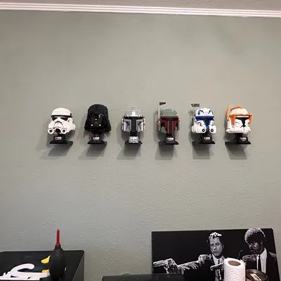 Bộ mount treo tường/Skadis cho LEGO Star Wars Helmets, kèm đồ canh lắp